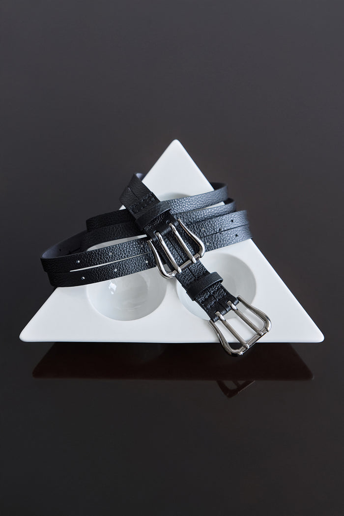 2-LINE LEATHER BELT (2 COLORS)