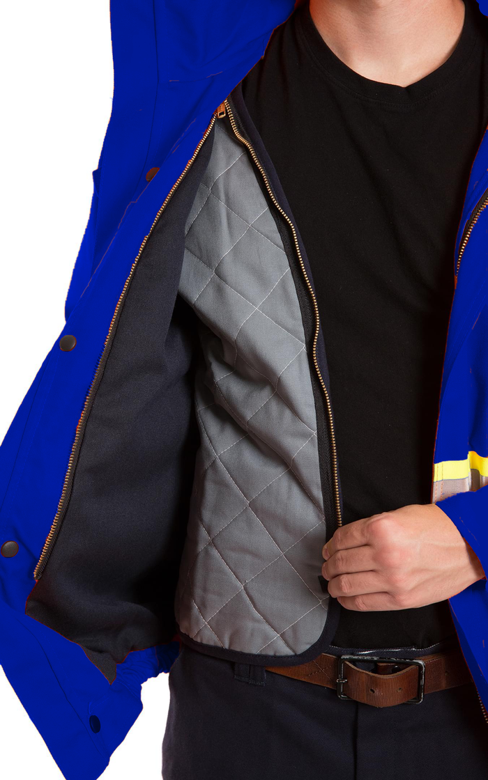 3 in 1 Premium Royal Blue AR/FR Insulated Bomber Jacket w/CSA Striping