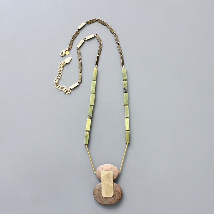 31" Jade and Jasper Necklace