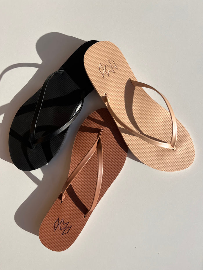 Lux minimalist flip flop with thin strap and arch support