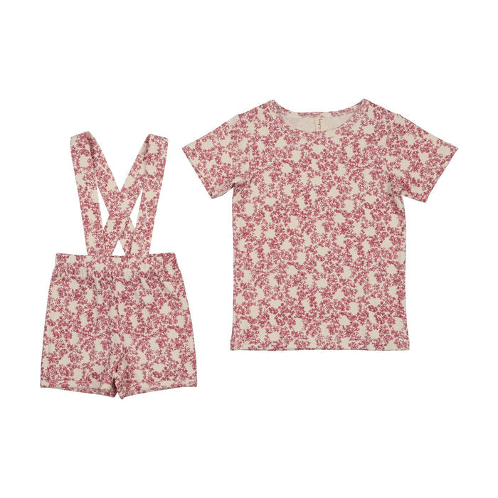 Abstract Vine Short Sleeve Overall Set