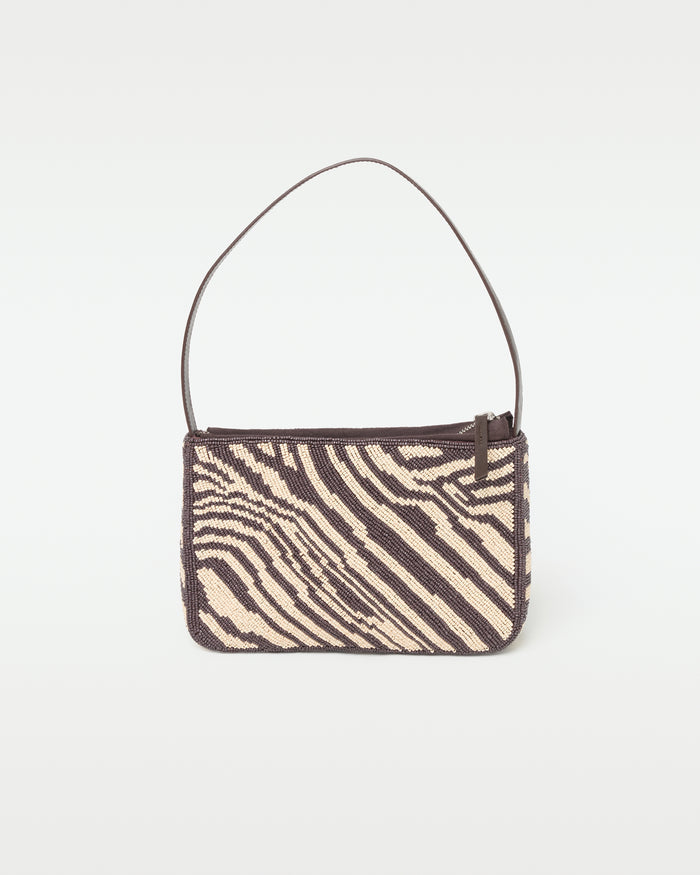 Off-model front view of the animal print Alora Bag.