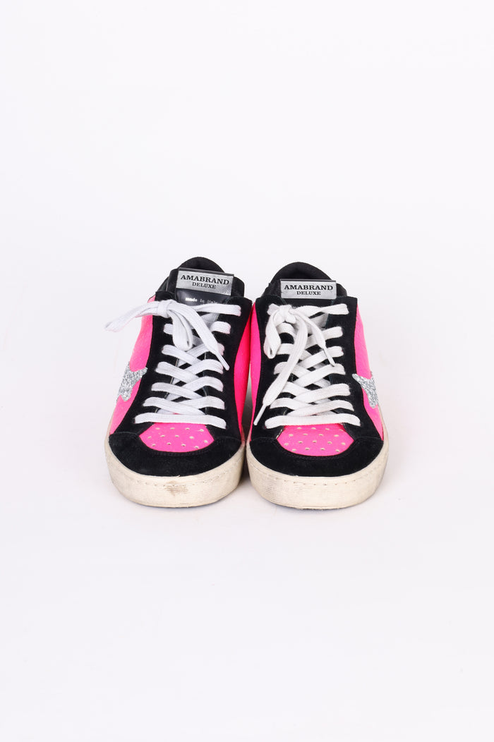 Amabrand Deluxe Womens Pink Sneakers Size EU 37