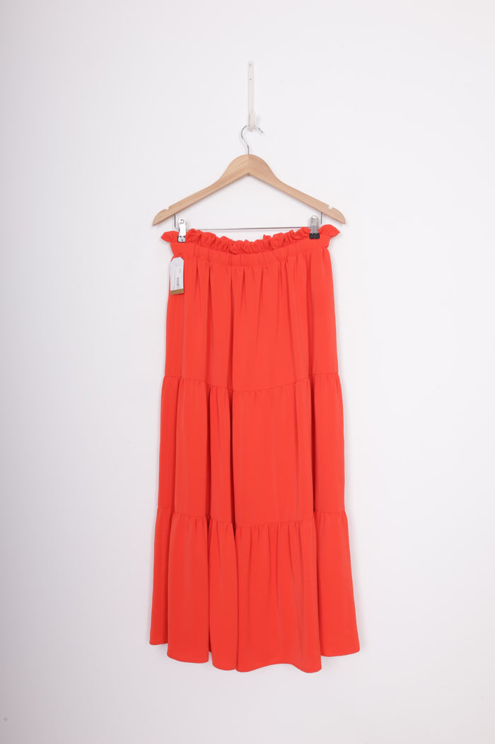 Amaya Womens Orange Maxi Skirt Size 8