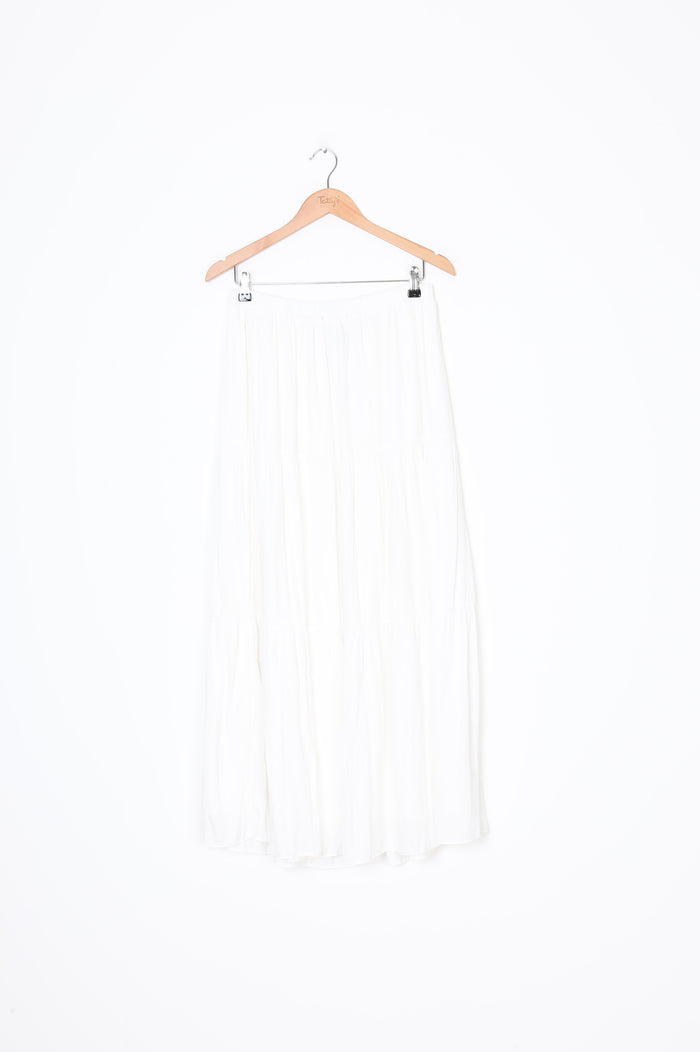 Amaya Womens White Maxi Skirt Size 10