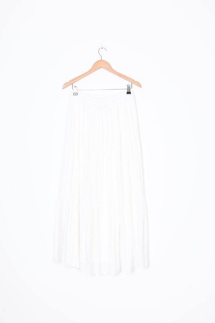 Amaya Womens White Maxi Skirt Size 10