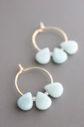 Amazonite Drops Hoops