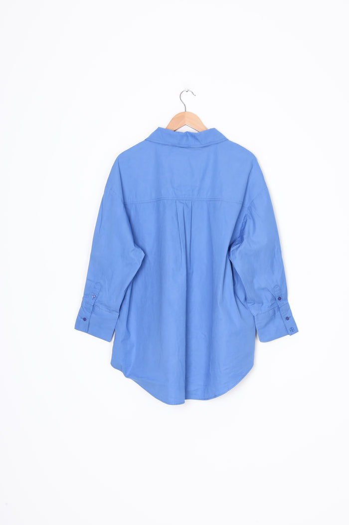 Anine Bing Womens Blue Shirt Size XL