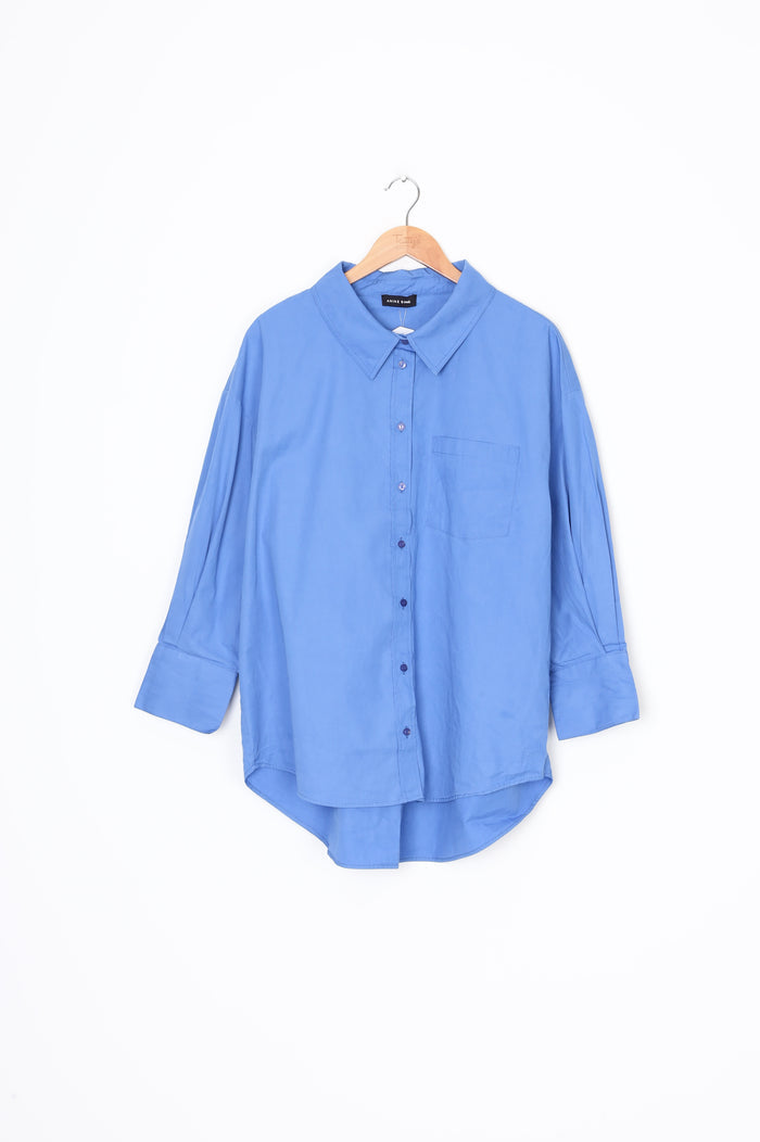 Anine Bing Womens Blue Shirt Size XL