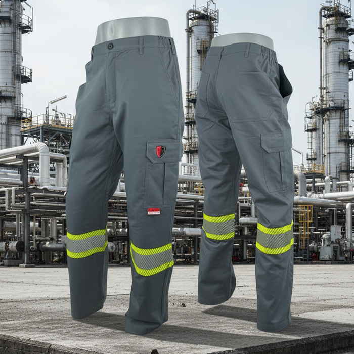 Atlas AR/FR Grey Cargo Pants W/ 4" Striping 4054GR