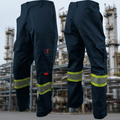 Atlas AR/FR Navy Cargo Pants W/ 4"Yellow/Silver segmented reflective 4054NB