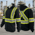 Atlas Black Zip-up FR/AR Hoodies w/ Segmented 4â€ Stripes 402BLK