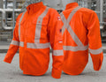Atlas FR Orange FR Men's Long Sleeve Button-Up Shirt 2'' Silver Reflective 404OR