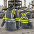Atlas Gray Zip-up FR/AR Hoodies w/ Segmented 4â€ Stripes 402GR