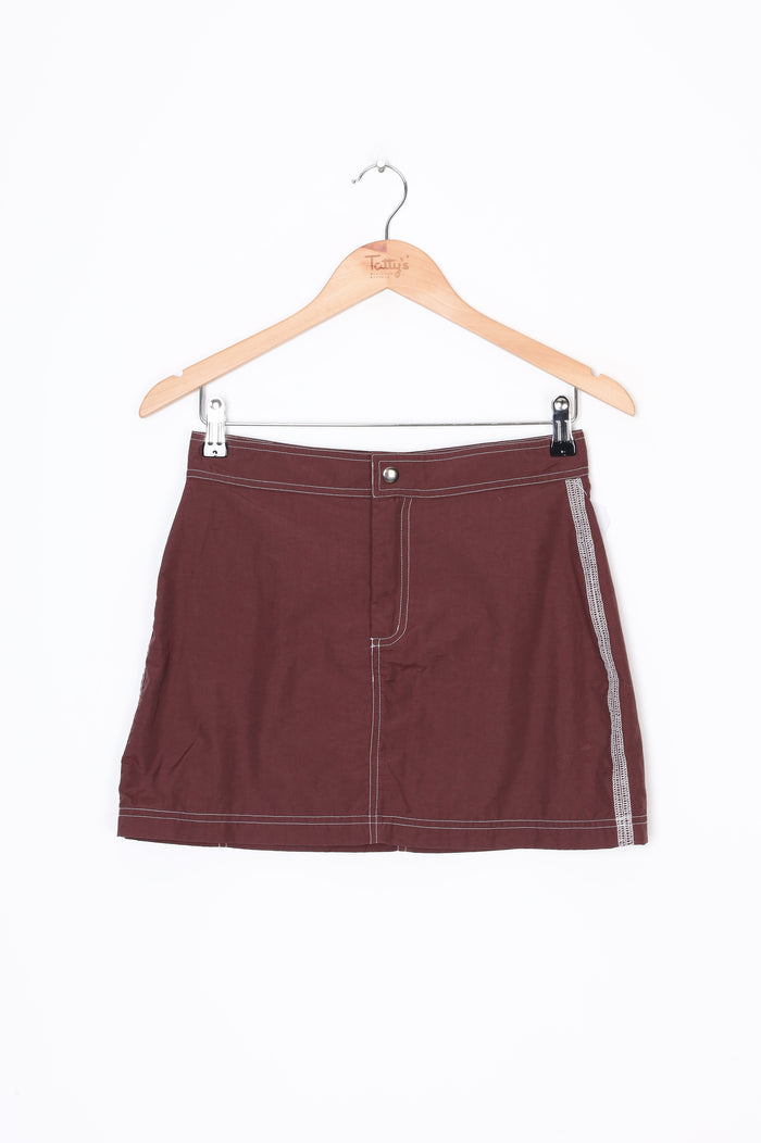 Beach Brains Womens Brown Mini Skirt Size XS