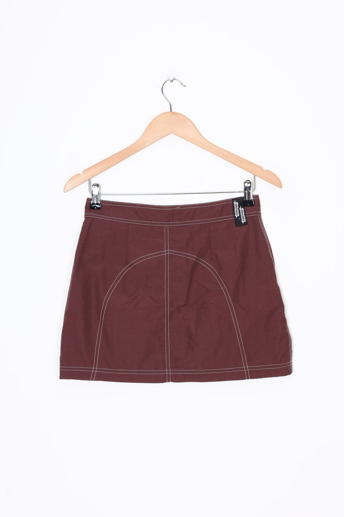 Beach Brains Womens Brown Mini Skirt Size XS