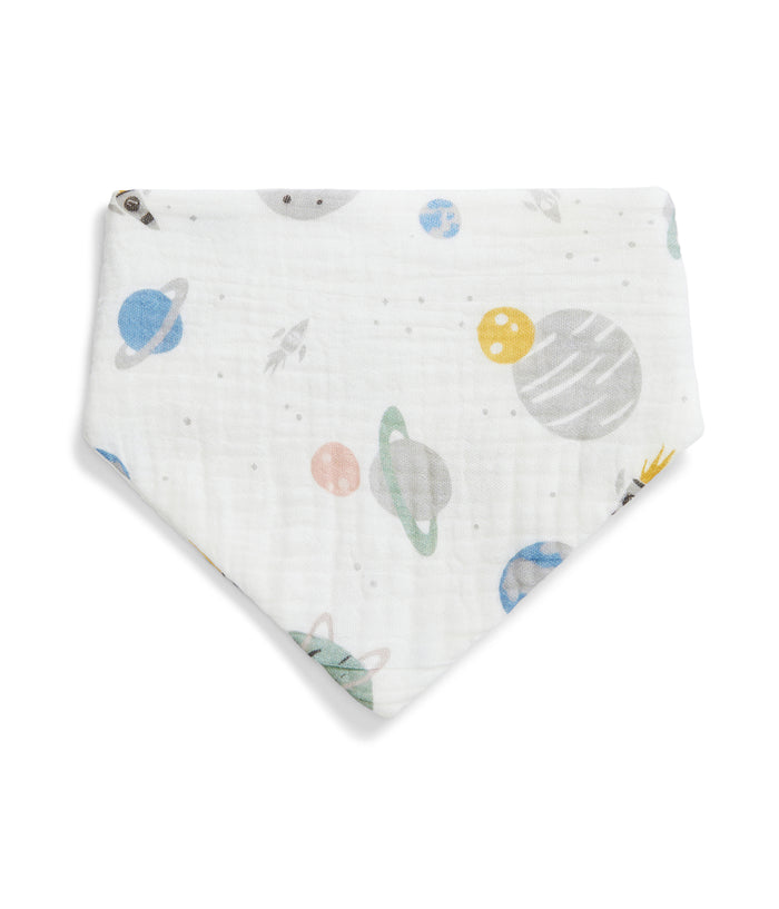 Bib 2 Pack Muslin Storm Blue Rocket