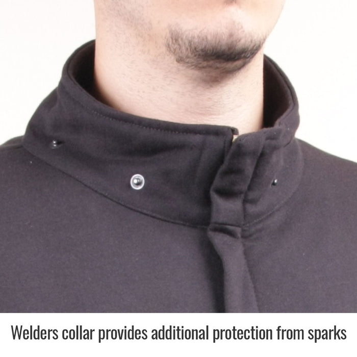 Black Stallion 12oz AR/FR Cotton Full-Zip Hooded Sweatshirt JF1331-BK