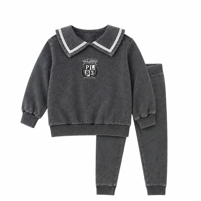 Black Wash Sweatset - Girls