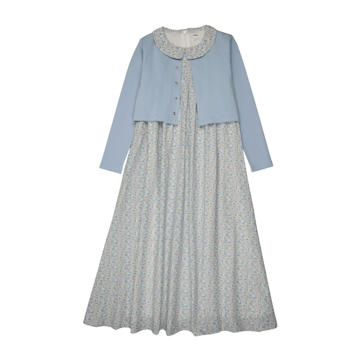 Blooming Elegance Peter Pan Robe Cardigan Set