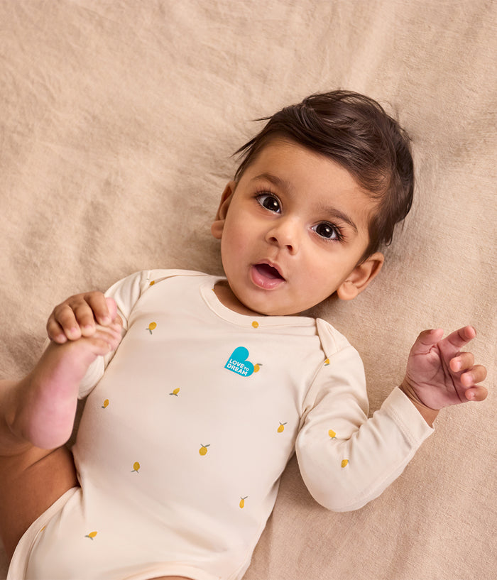 Bodysuit Long Sleeve Viscose from Bamboo Cream Lemons