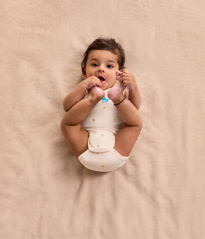 Bodysuit Sleeveless Viscose from Bamboo Cream Lemons