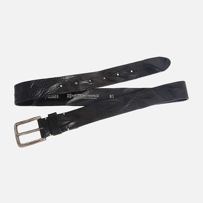 Brown Silver Buckle Classic Casual Rugged Leather Belt