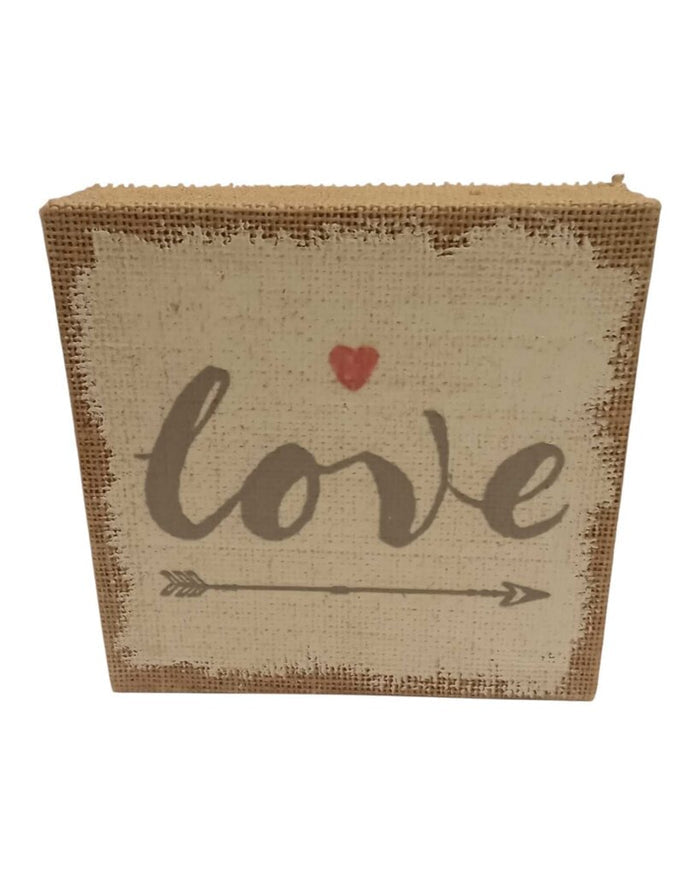 Burlap wall hanging