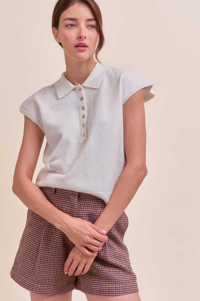 Cap Sleeve Sweater Ivory