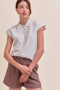 Cap Sleeve Sweater Ivory