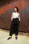 Carpenter Pants in Black Cotton Flannel