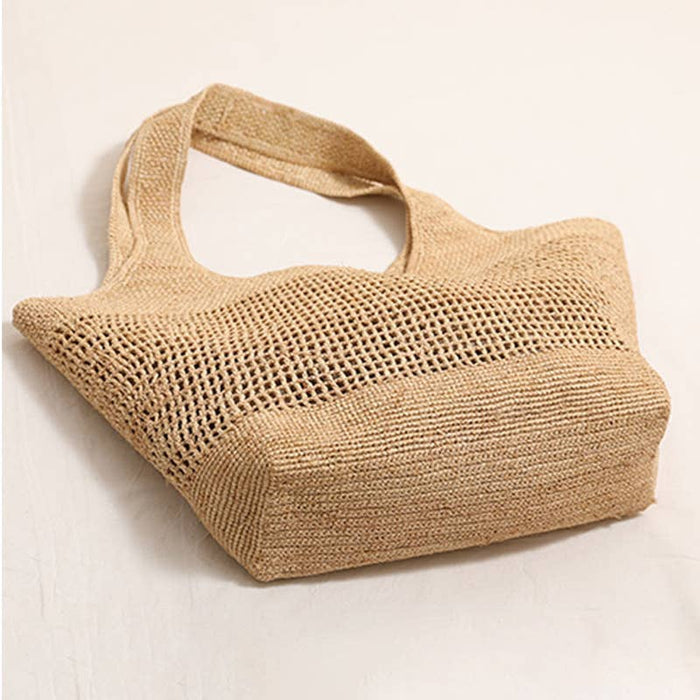 Casual Woven Tote for Everyday Outing: CAMEL / One Size