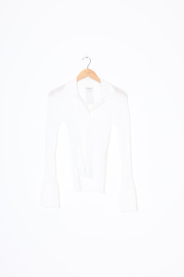 Chandooivy Womens White Top Size S