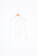 Chandooivy Womens White Top Size S
