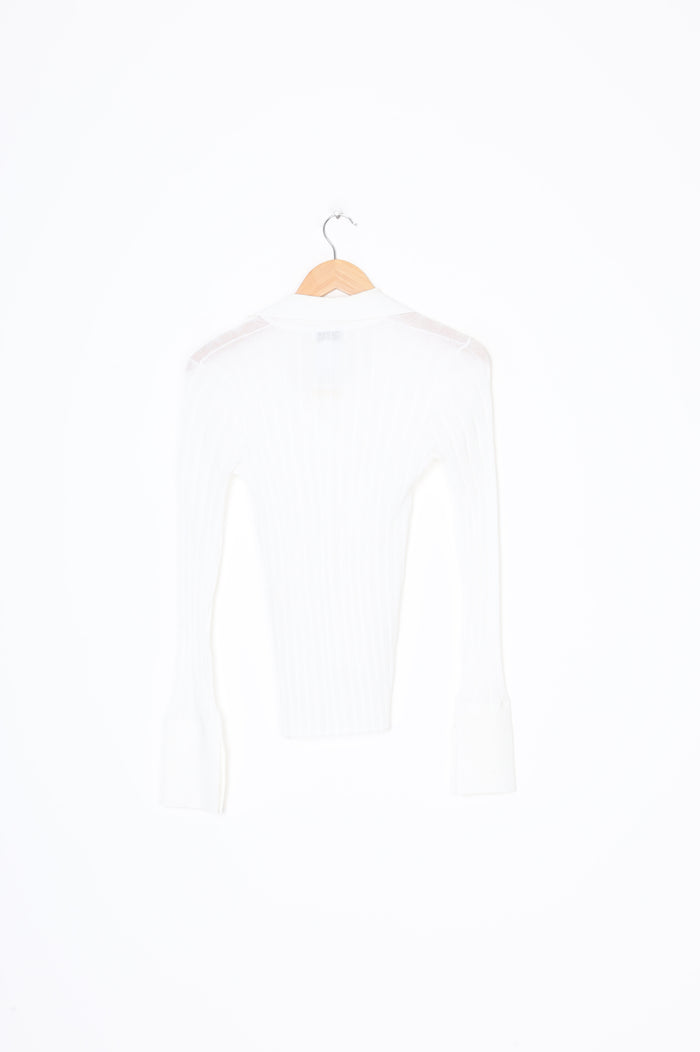 Chandooivy Womens White Top Size S