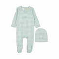 Checkered Embroidered Footie Set
