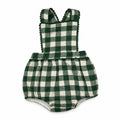 Checkered Wool Girls Romper