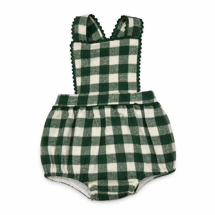 Checkered Wool Girls Romper