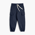 Cloud Cargo Joggers - 100% GOTS-Certified Organic Cotton Pants - Navy - Made in Canada - Toddler and Kids and Teens - mini mioche