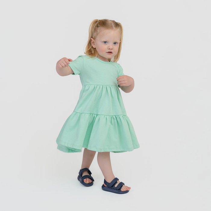 Cloud Cascade Dress - 100% GOTS Certified Organic Cotton Dress - Mint - Kids and Toddlers - Made in Canada - mini mioche