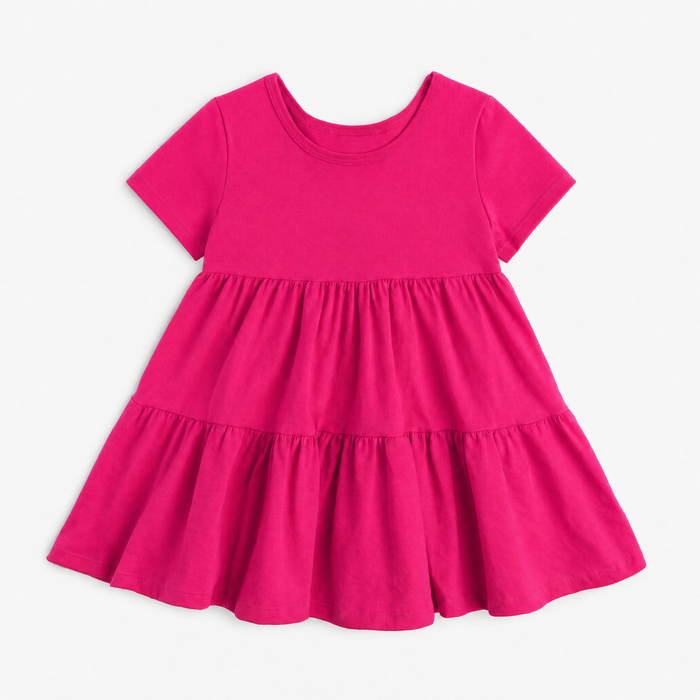 Cloud Cascade Dress - 100% GOTS Certified Organic Cotton Dress - Freesia - Kids and Toddlers - Made in Canada - mini mioche