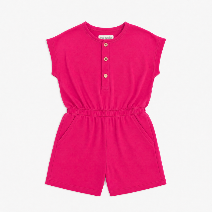 Cloud Coastal Romper - 100% GOTS Certified Organic Cotton Romper - Freesia - Kids - Made in Canada - mini mioche