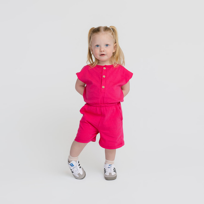 Cloud Coastal Romper - 100% GOTS Certified Organic Cotton Romper - Freesia - Kids - Made in Canada - mini mioche