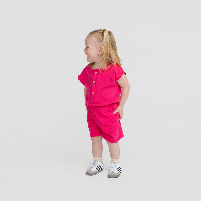 Cloud Coastal Romper - 100% GOTS Certified Organic Cotton Romper - Freesia - Kids - Made in Canada - mini mioche