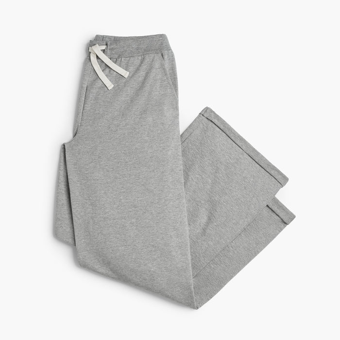 Cloud Wide Leg - 100% GOTS-Certified Organic Cotton Pants - Heather Grey - Made in Canada - Toddler and Kids and Teens - mini mioche