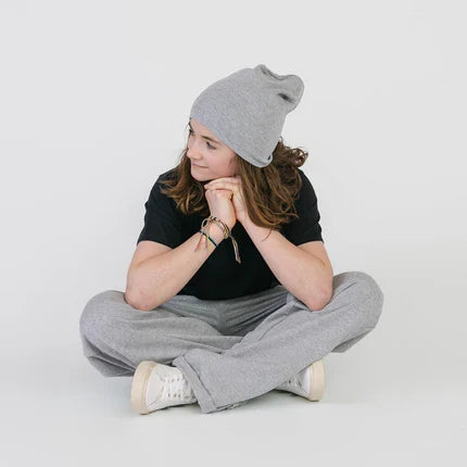 Cloud Wide Leg - 100% GOTS-Certified Organic Cotton Pants - Heather Grey - Made in Canada - Toddler and Kids and Teens - mini mioche