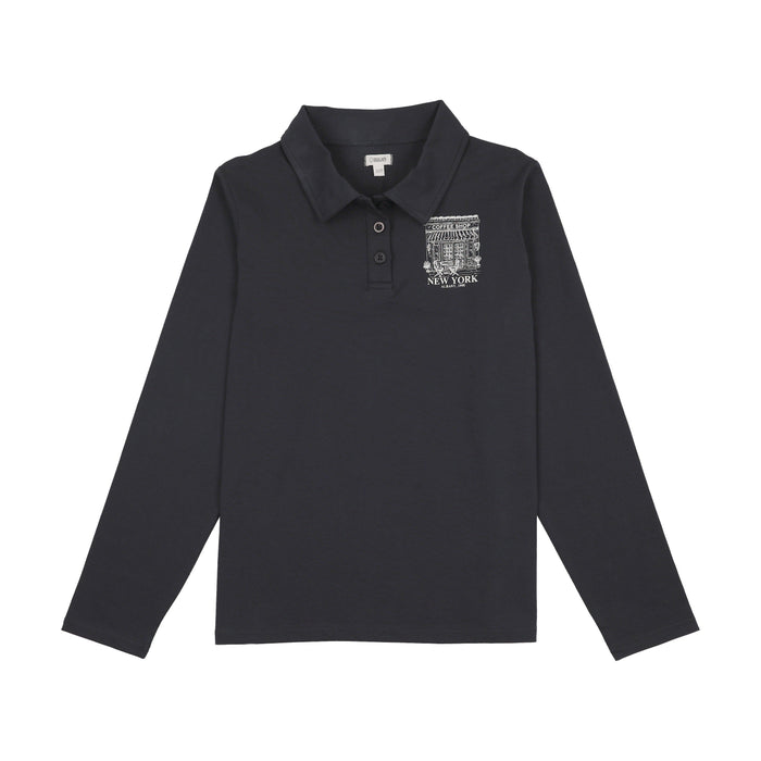 Coffee Shop Long Sleeve Polo