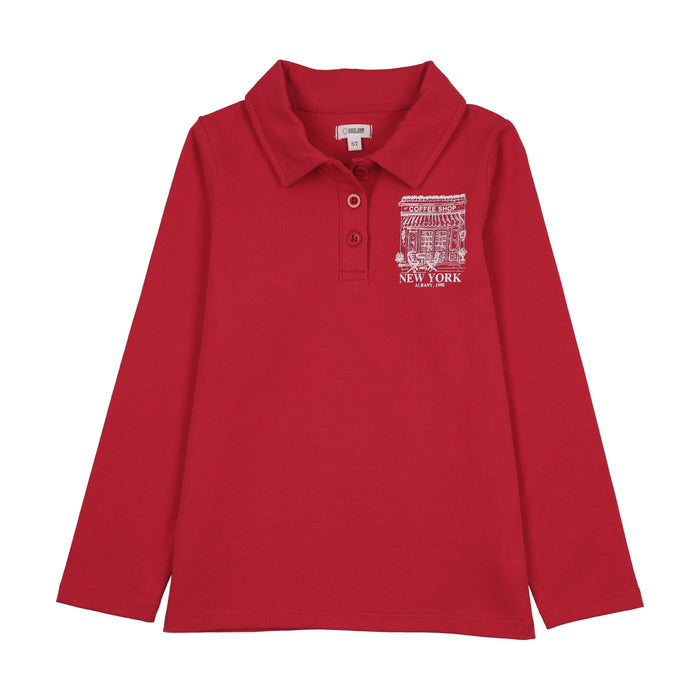 Coffee Shop Long Sleeve Polo