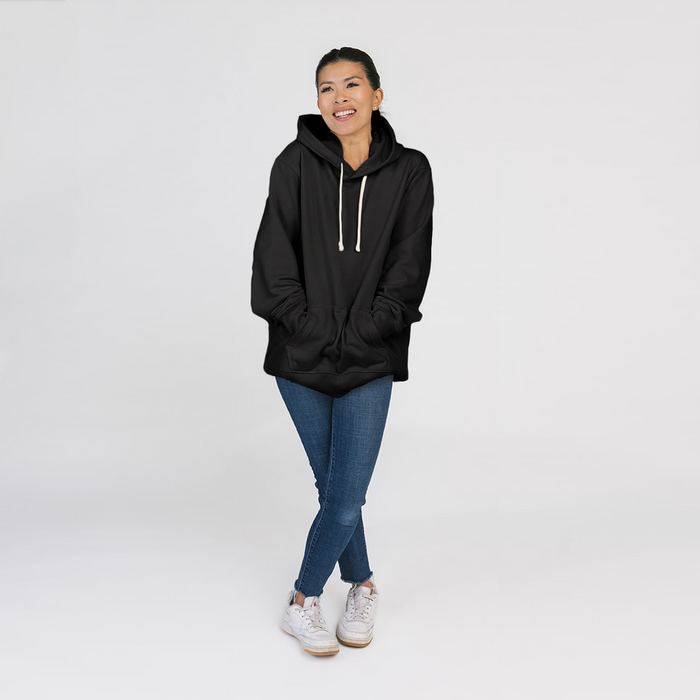 Organic Cotton Men and Women French Terry Hoodie Sweatshirt - Cozy Hoodie - Black - Hoodies Made in Canada - mini mioche