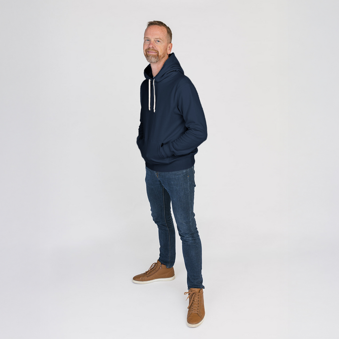 Organic Cotton Men and Women French Terry Hoodie Sweatshirt - Cozy Hoodie - Navy - Hoodies Made in Canada - mini mioche